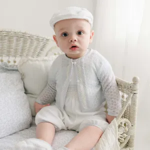 Harrison Blue Knit Christening Sweater