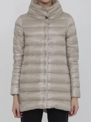 Herno Down Puffer Jacket In Beige Nylon