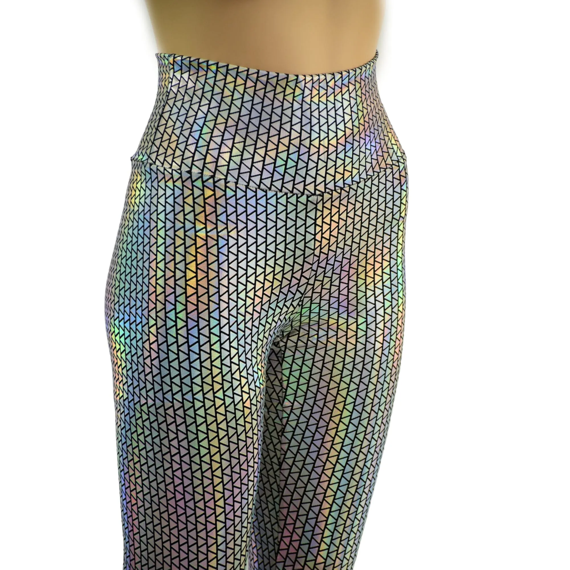 High Waist Leggings in Prism Holographic OVERSTOCK Ready To Ship