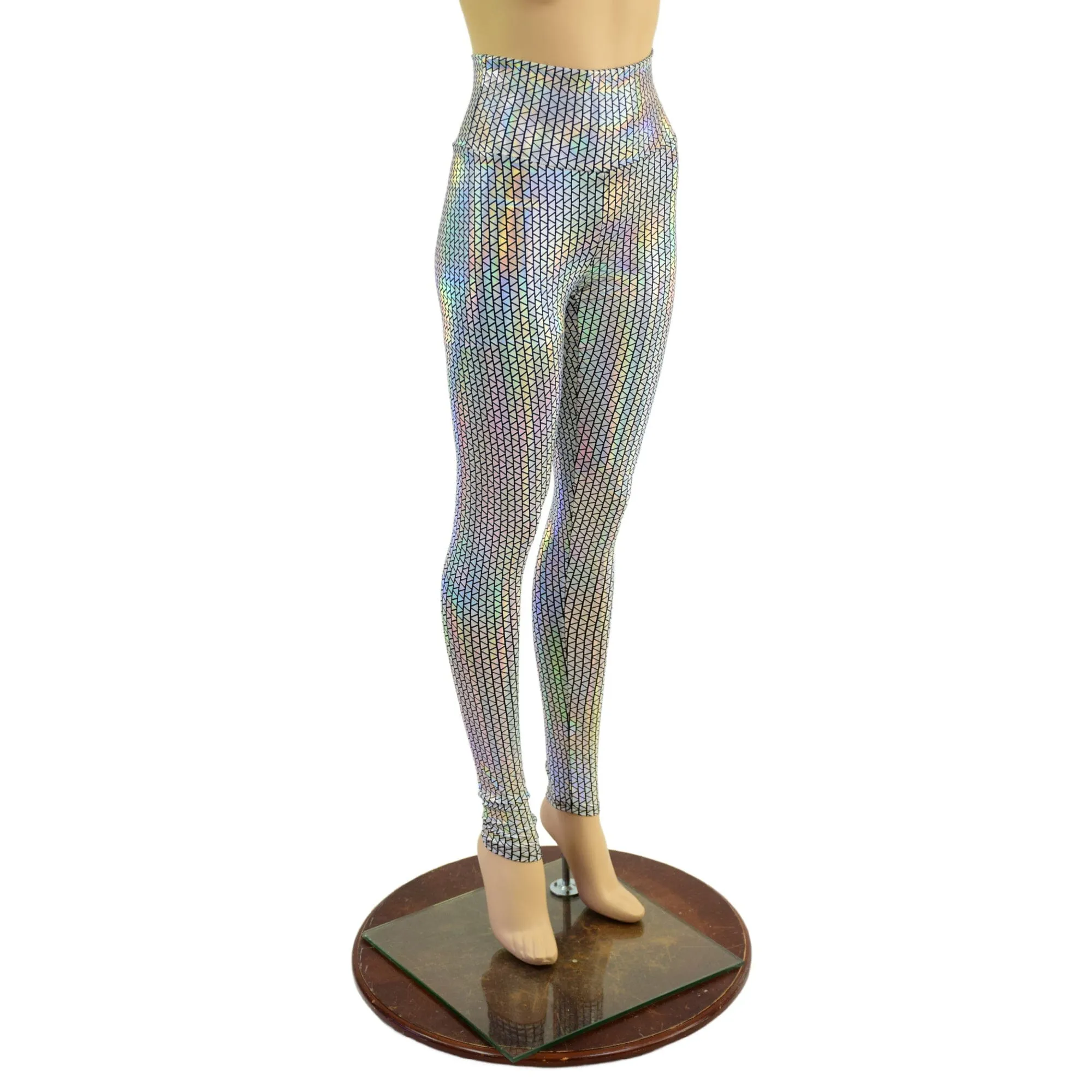 High Waist Leggings in Prism Holographic OVERSTOCK Ready To Ship