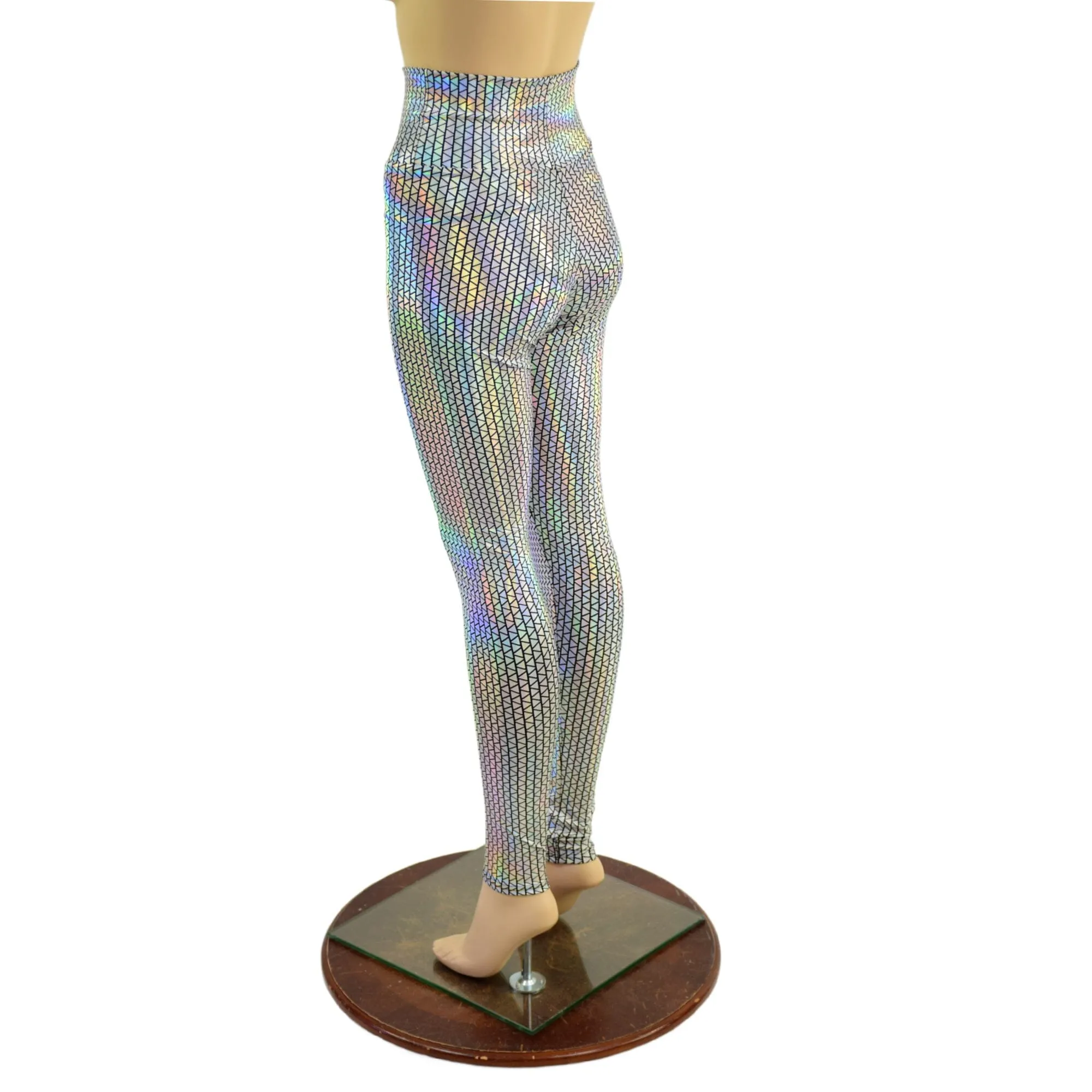 High Waist Leggings in Prism Holographic OVERSTOCK Ready To Ship