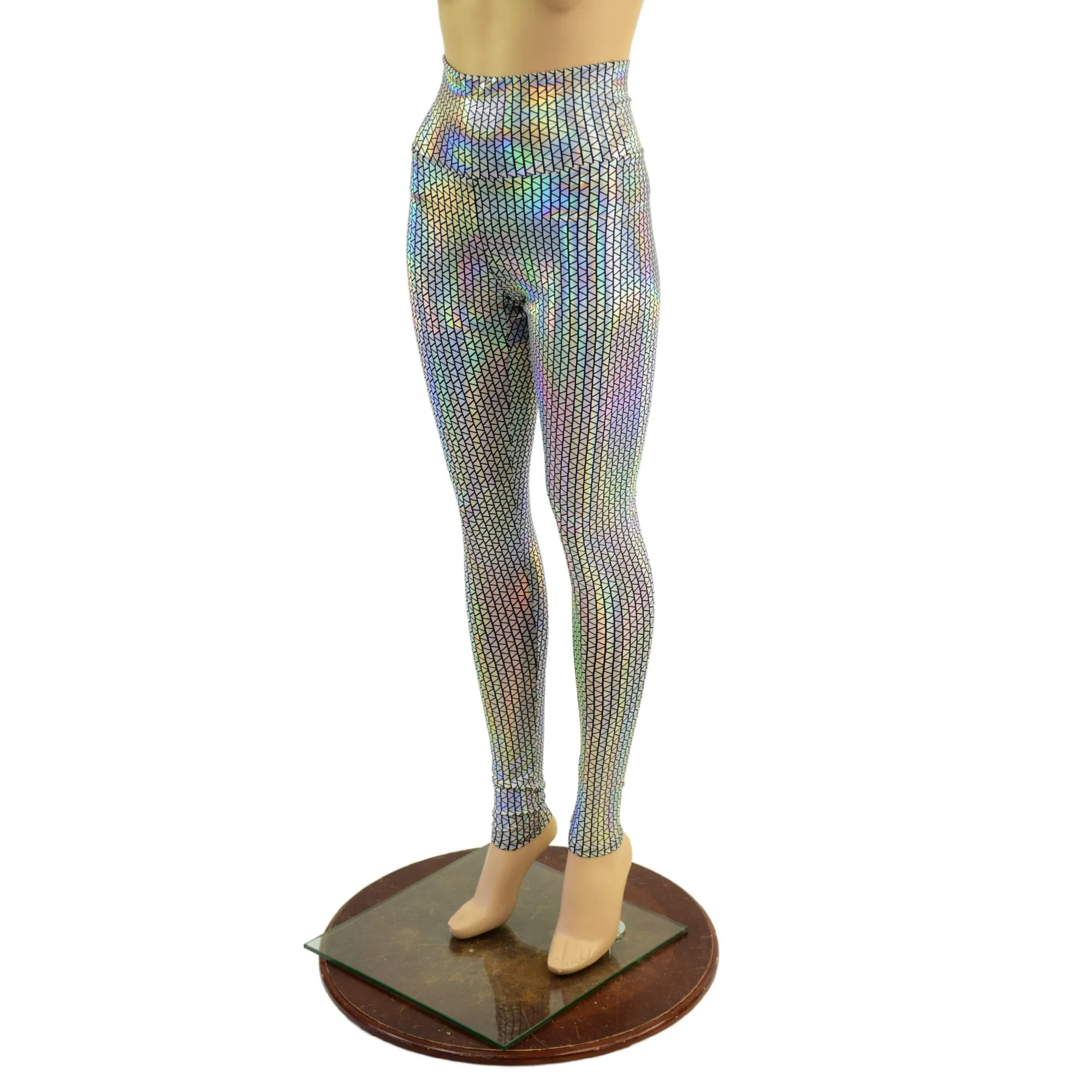 High Waist Leggings in Prism Holographic OVERSTOCK Ready To Ship