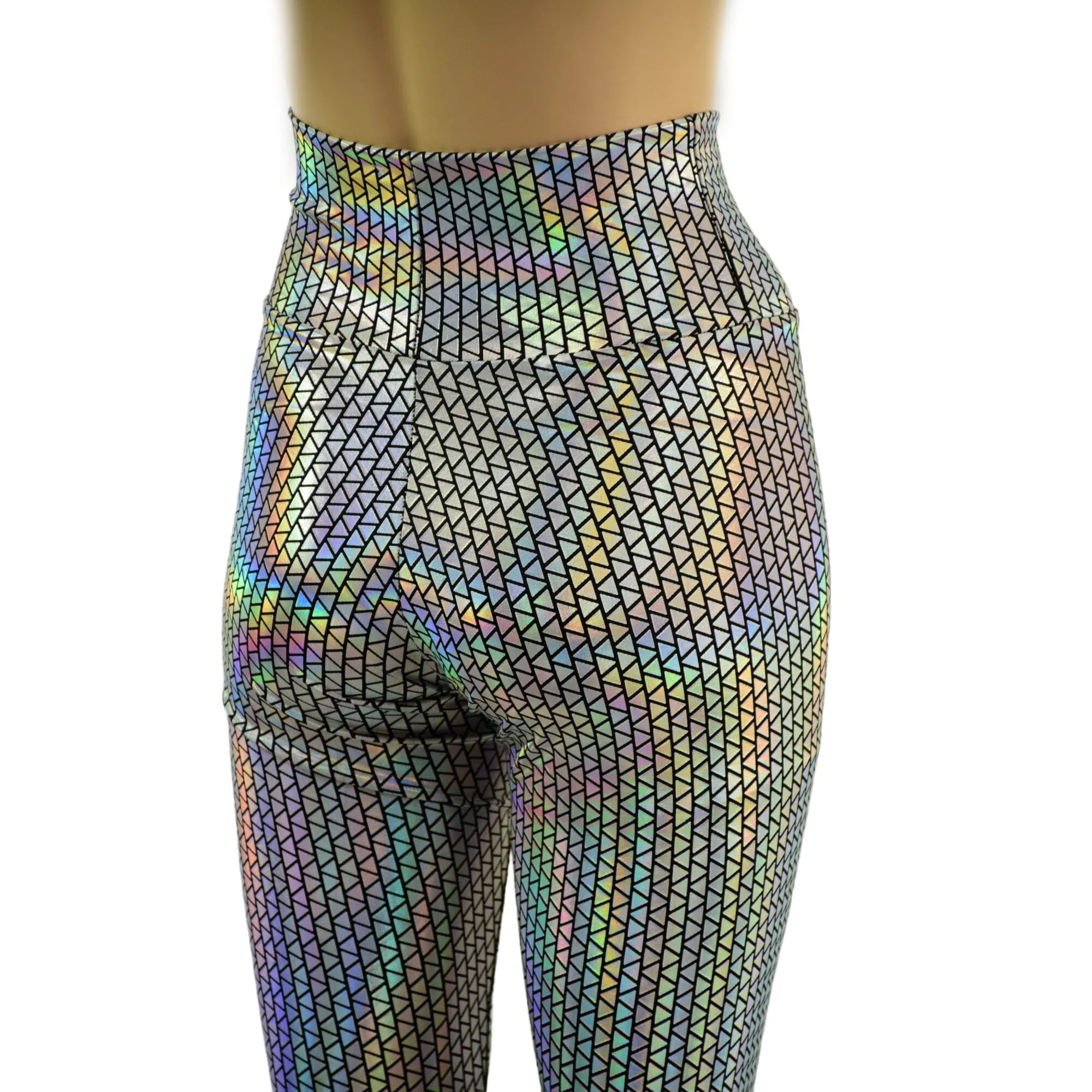 High Waist Leggings in Prism Holographic OVERSTOCK Ready To Ship