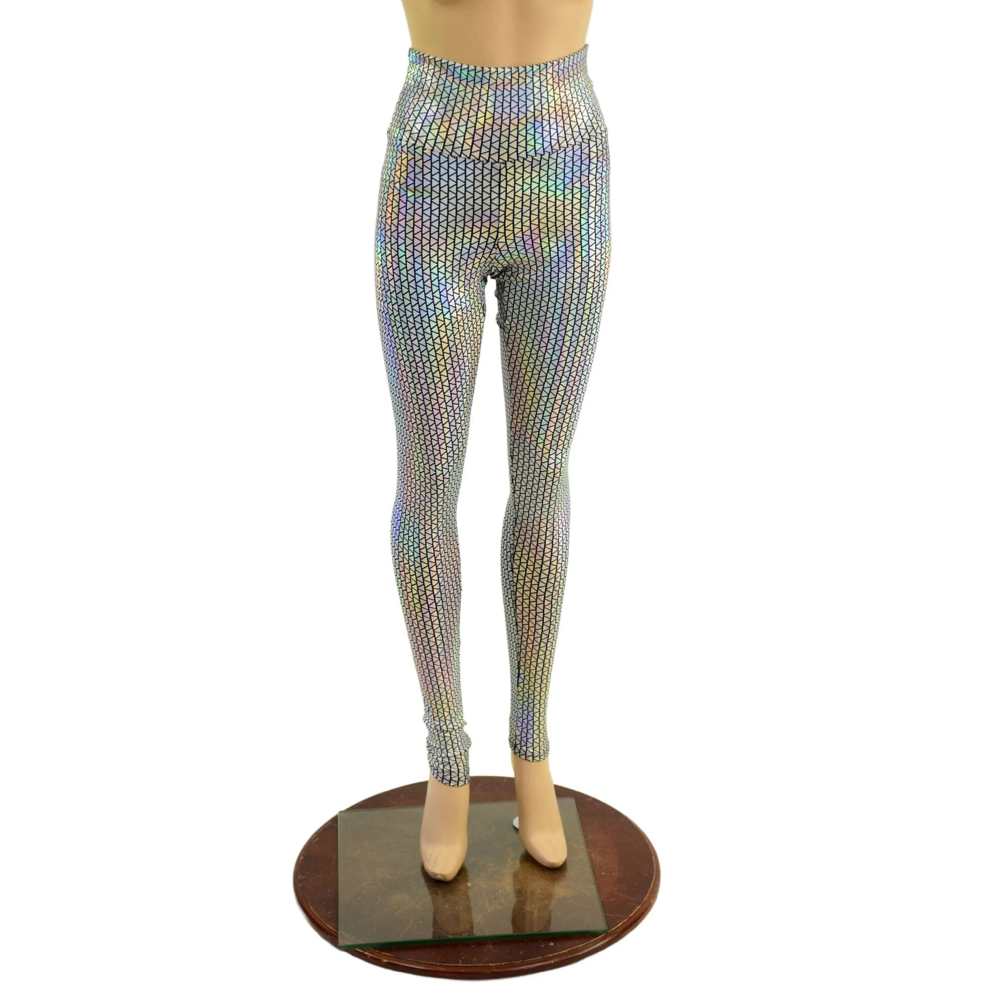 High Waist Leggings in Prism Holographic OVERSTOCK Ready To Ship