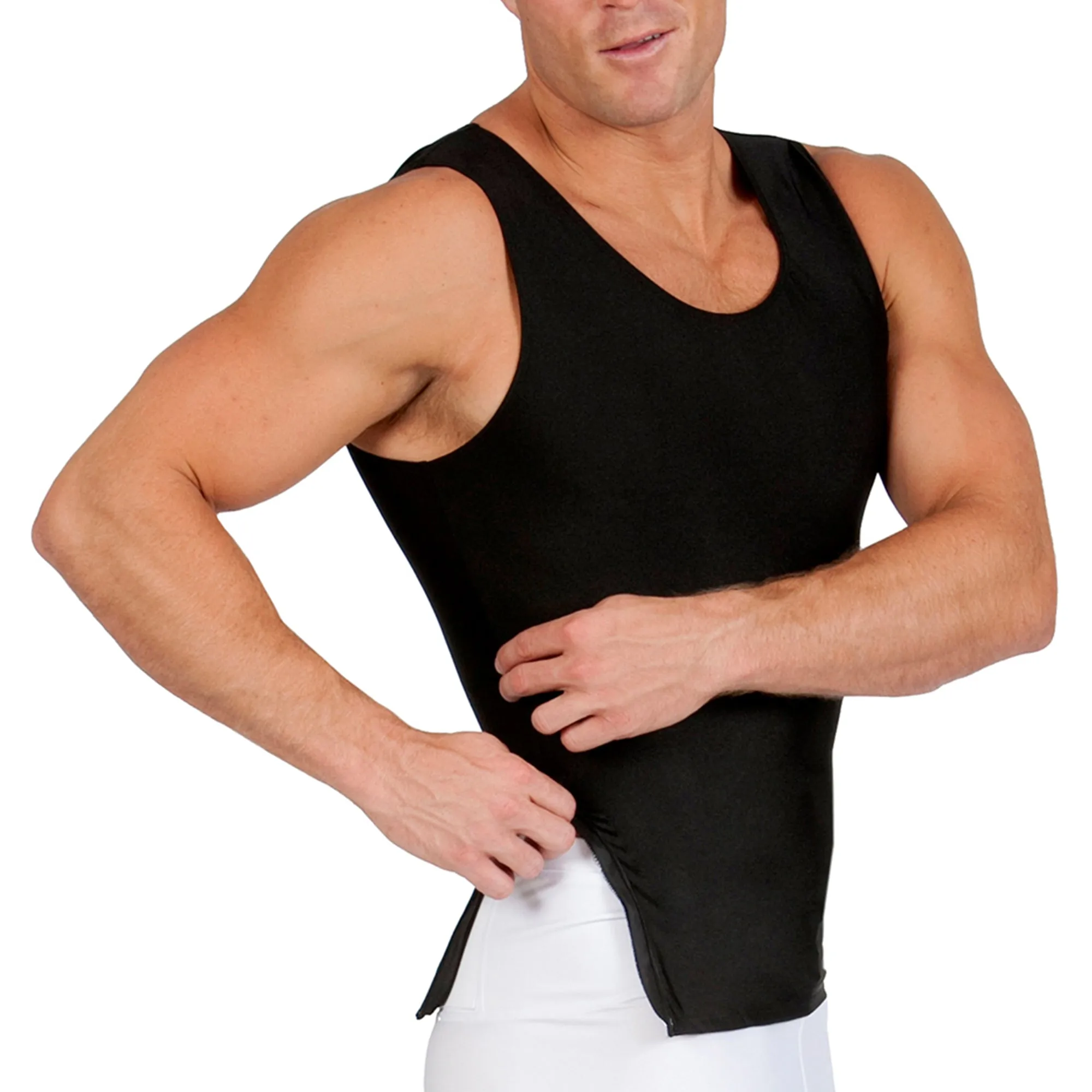 Insta Slim Compression Sleeveless Muscle Tank with Zipper MS00Z1