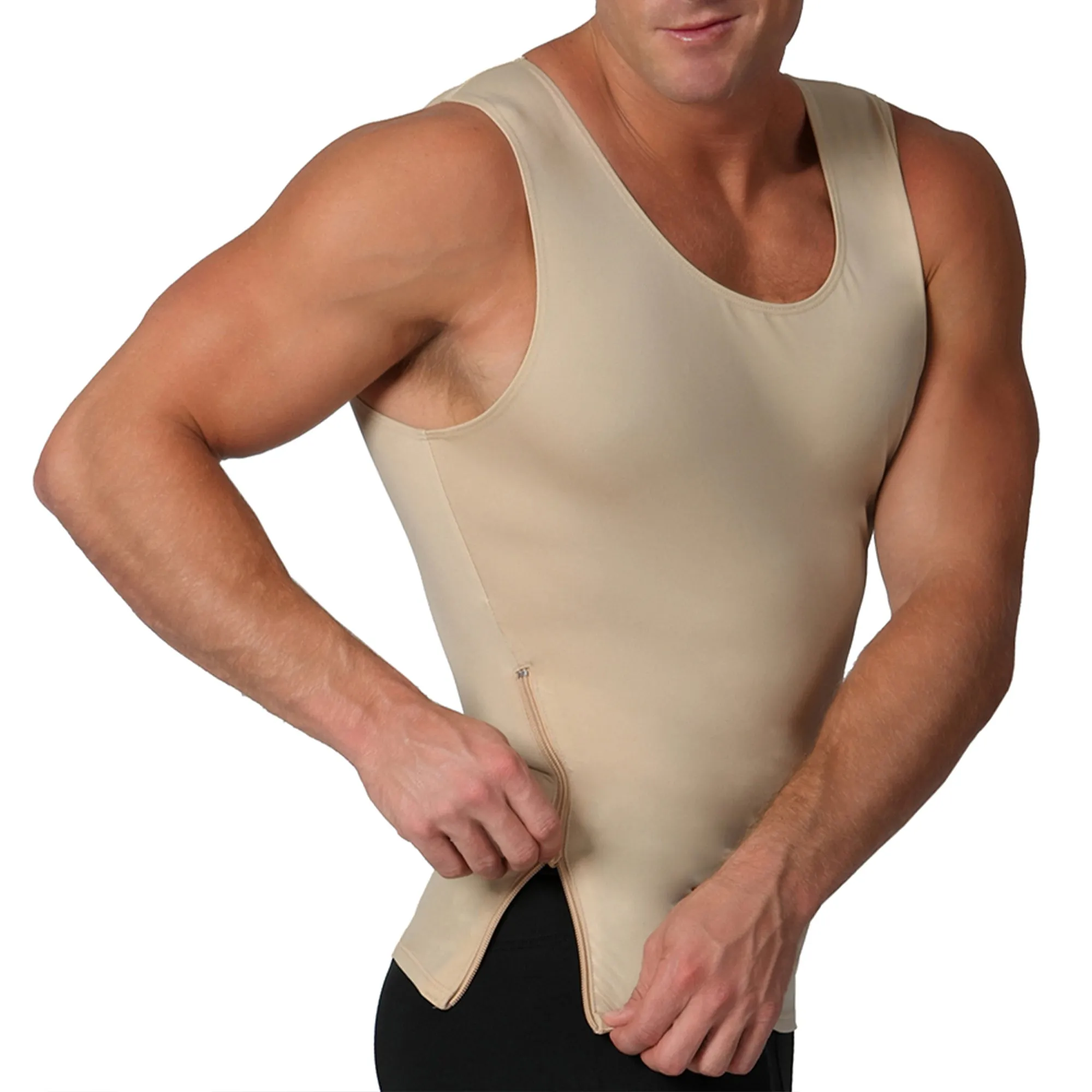 Insta Slim Compression Sleeveless Muscle Tank with Zipper MS00Z1