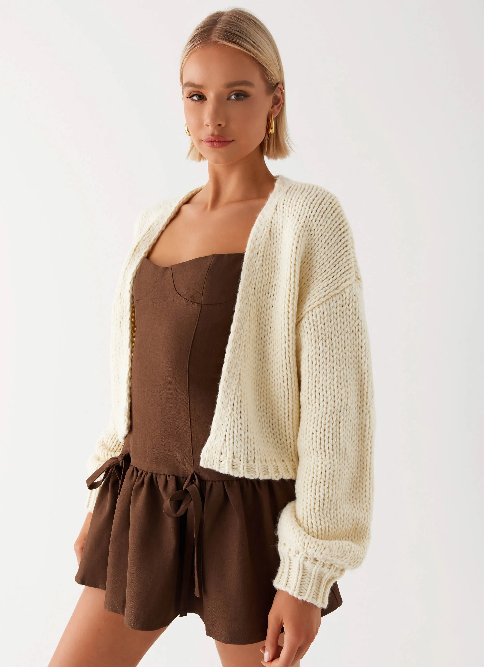 Jasleen Knit Cardigan - Ivory