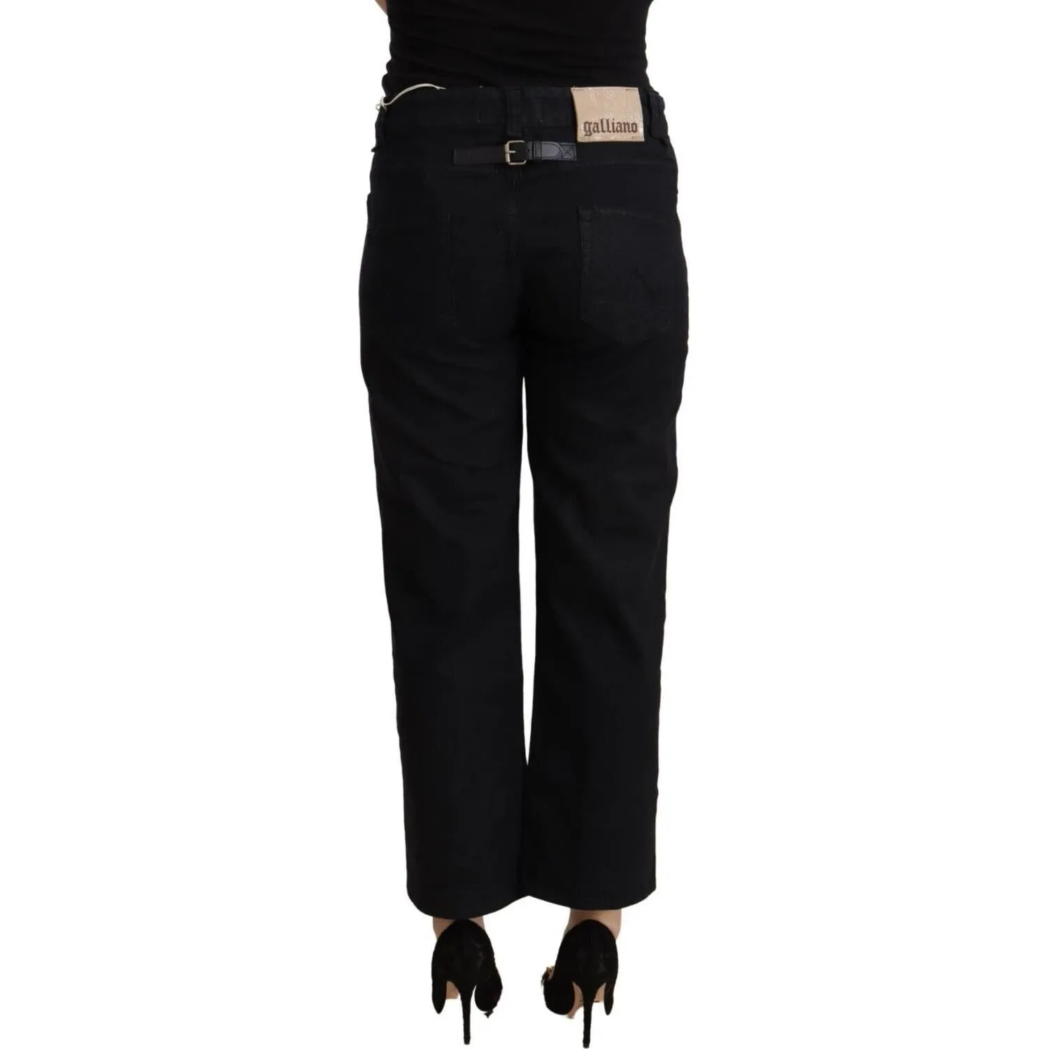 John Galliano Elegant High Waist Cropped Jeans