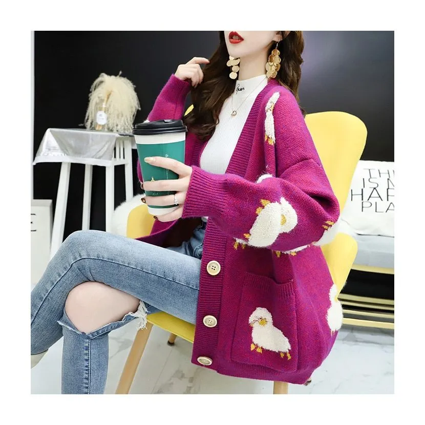 Kawaii Knitwear Sheep Cardigan Sweater - Baaa-dorable and Cozy! 🐑👚