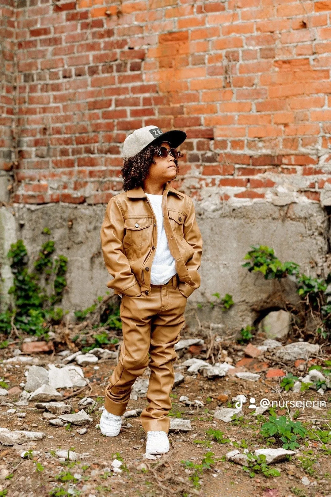 Kids Stacked Thriller Pants (Mocha)