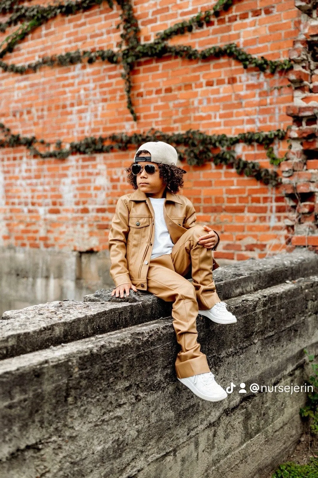 Kids Stacked Thriller Pants (Mocha)