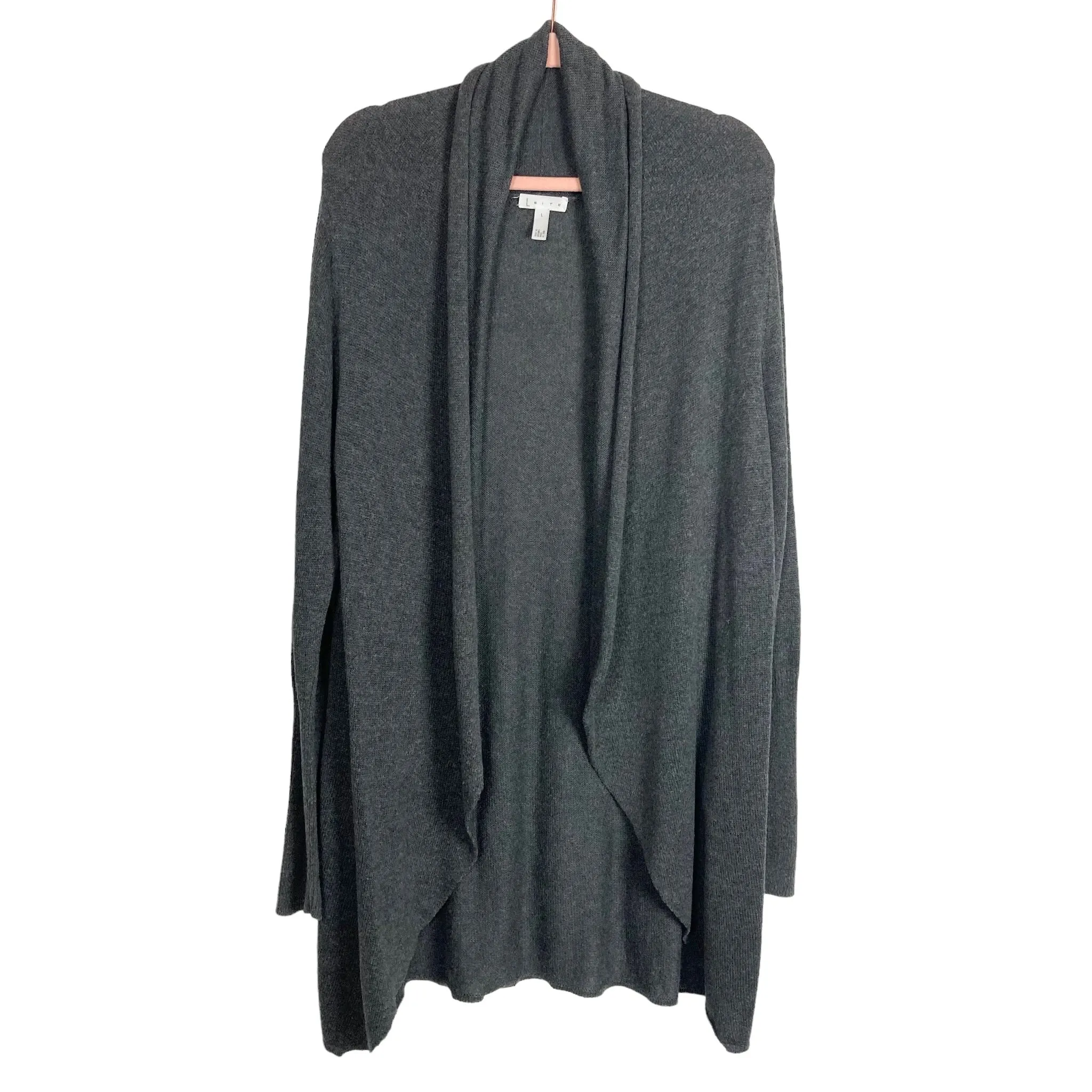 Leith Grey Open Front Cardigan- Size L