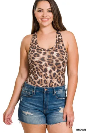 Leopard Print Bodysuit - Plus Size