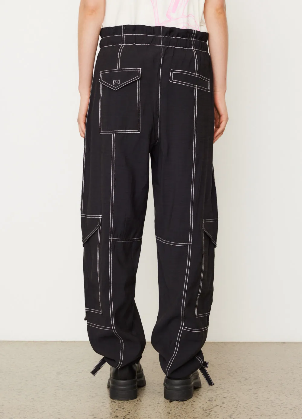 Light Slub High Waist Pocket Pants