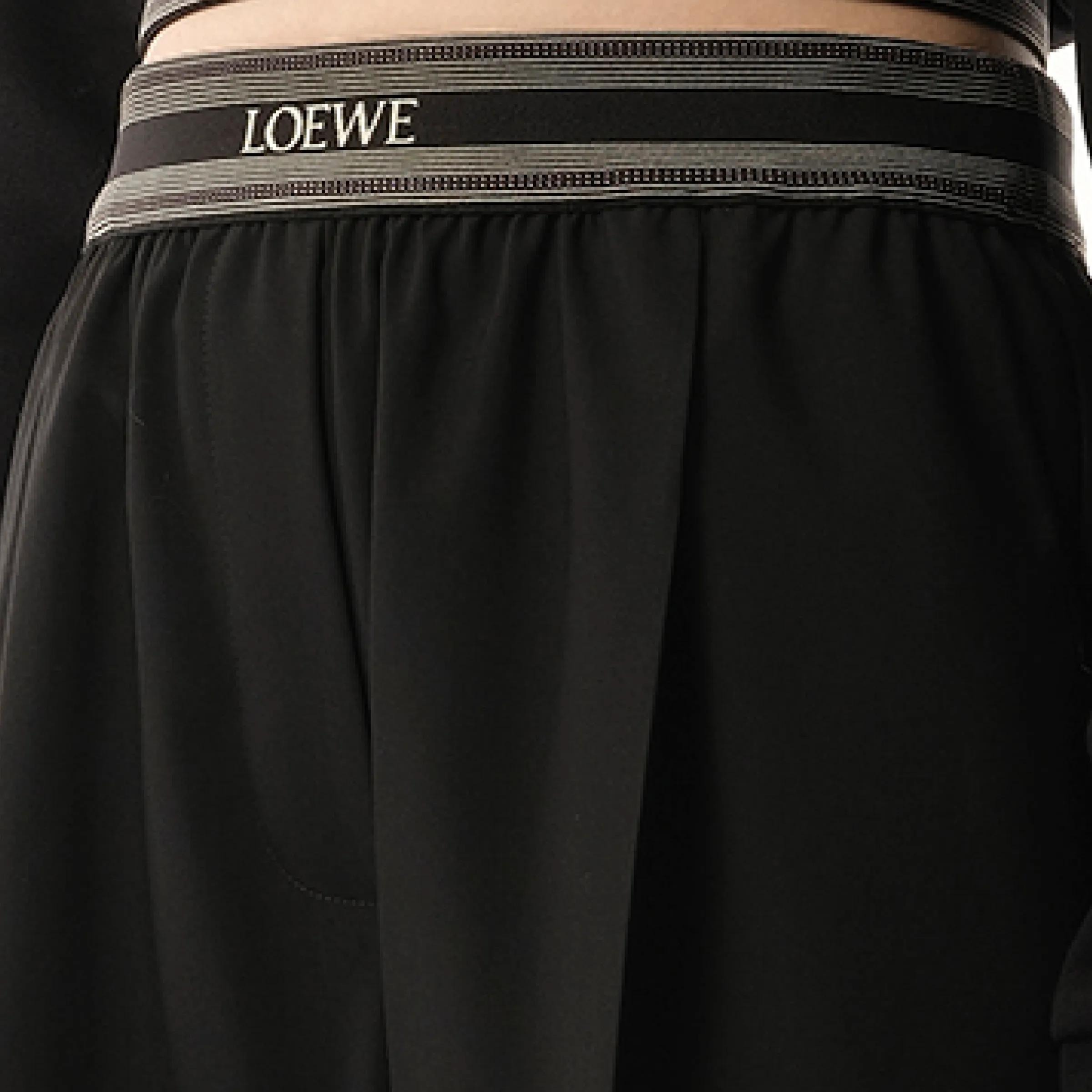 Logo Band Trouser in Black