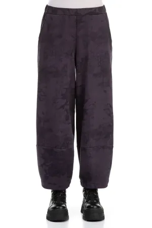 Loose Vintage Violet Marble Cotton Trousers