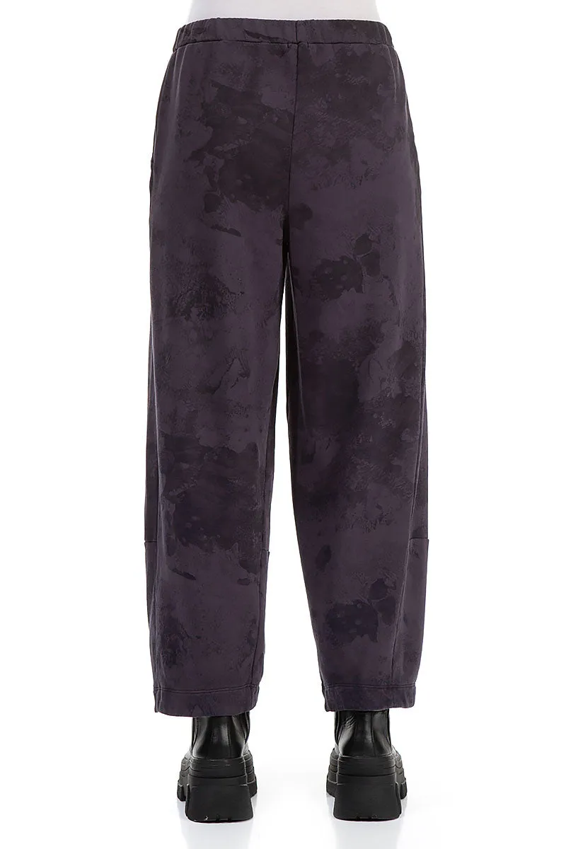 Loose Vintage Violet Marble Cotton Trousers