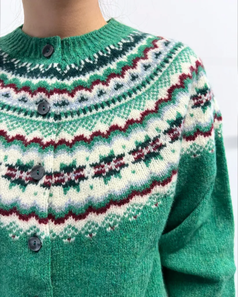 Lowie Caerphilly Fair Ilse Green Cardigan