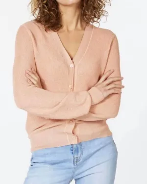 Lurex Basic Cardigan in Peach | Peach