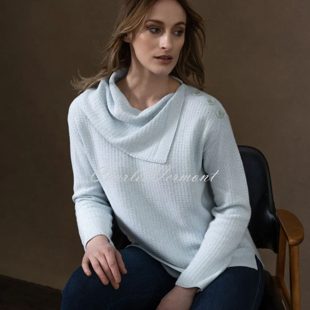 Marble Split Cowl Neck Sweater – style 6370-167 (Ice Blue)