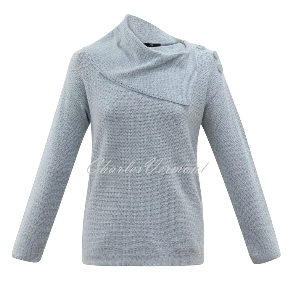 Marble Split Cowl Neck Sweater – style 6370-167 (Ice Blue)