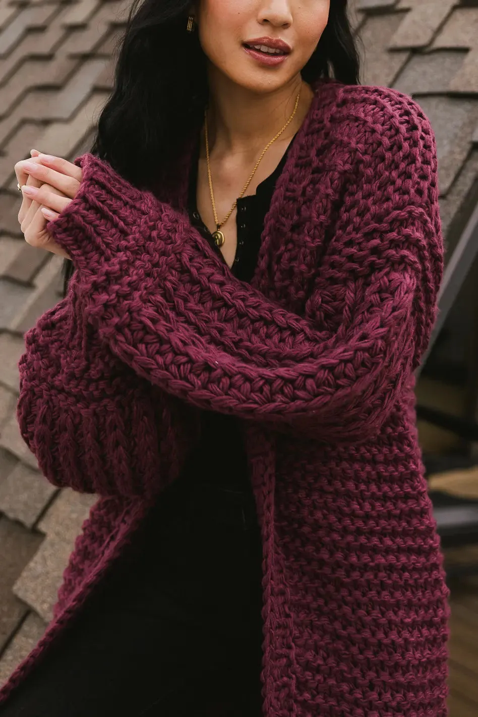 Marlee Long Cardigan in Purple - FINAL SALE