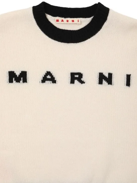 Marni Junior   Wool blend knit logo sweater 