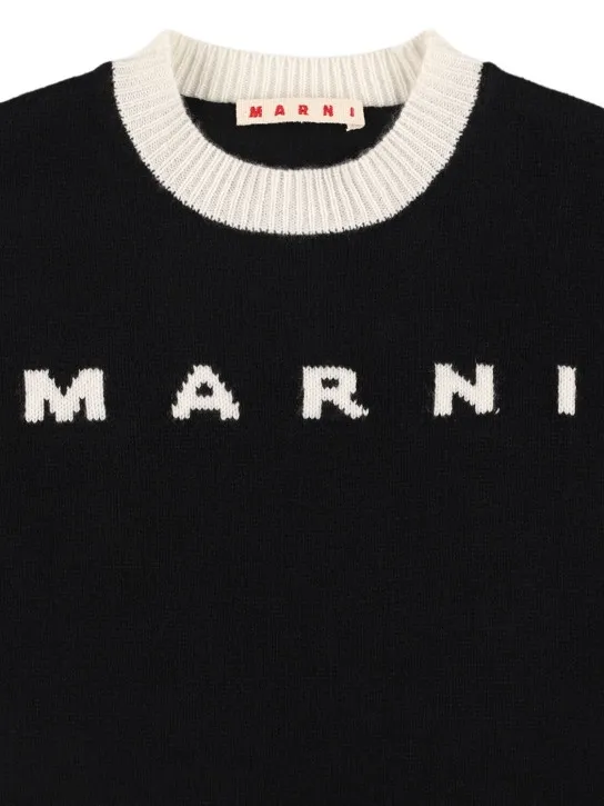 Marni Junior   Wool blend knit logo sweater 