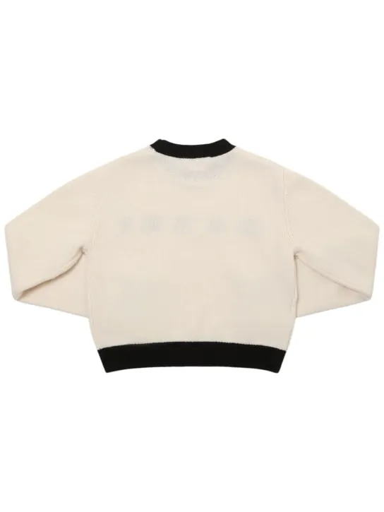 Marni Junior   Wool blend knit logo sweater 