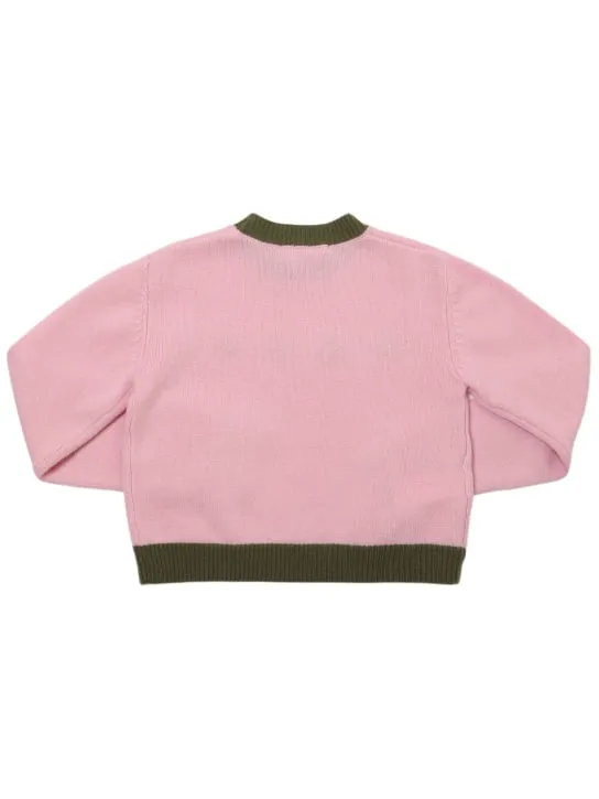 Marni Junior   Wool blend knit logo sweater 