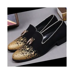 Men Round Toe Tassel Decoration Printed Loafer