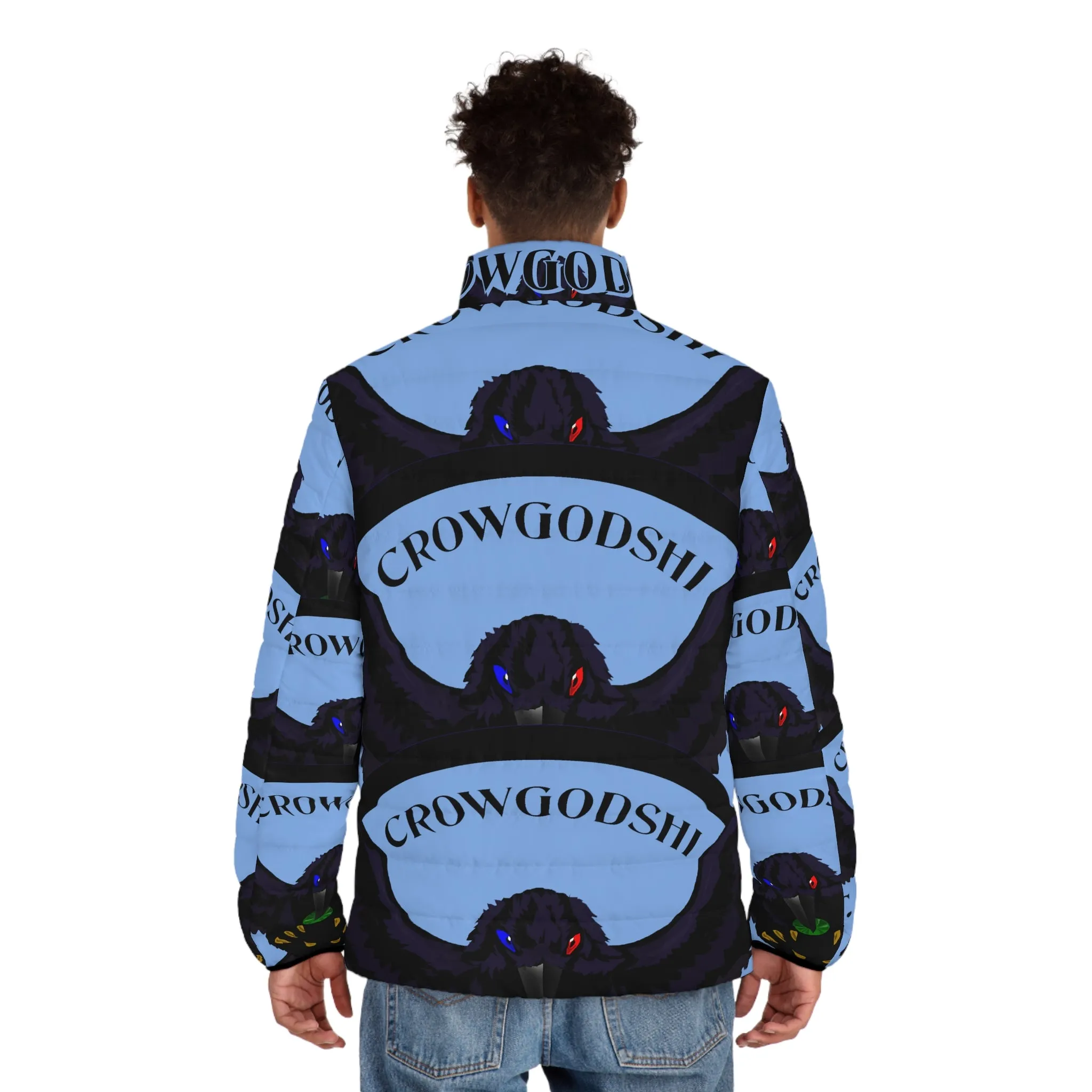 Men's Special Edition Crowgodshi Puffer Jacket, CAROLINA BLUE LOGO