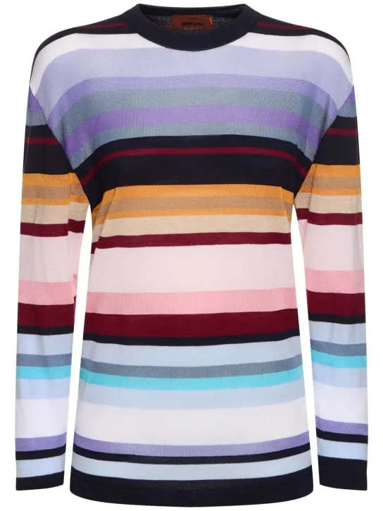 Missoni   Crewneck wool blend knit sweater 