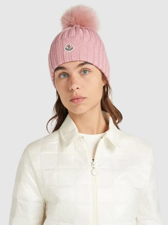 Moncler   Virgin wool beanie w/ pompom 