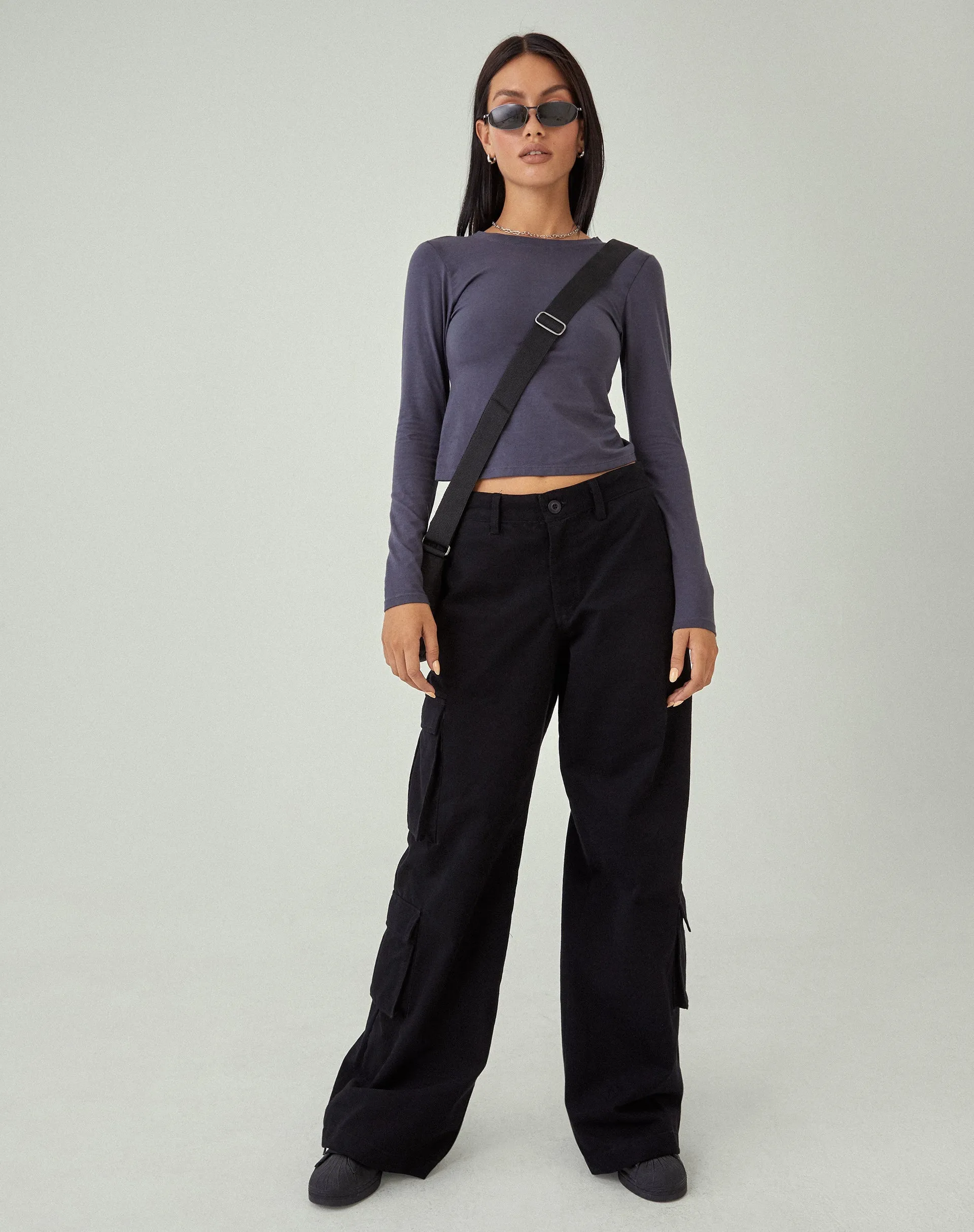 MOTEL X JACQUIE Shan Wide Leg Trouser in Black