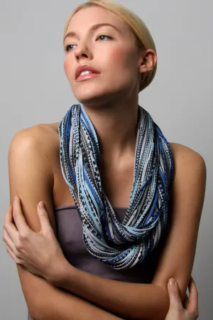 Necklush Chunky Scarf / Blue & Grey / Unisex