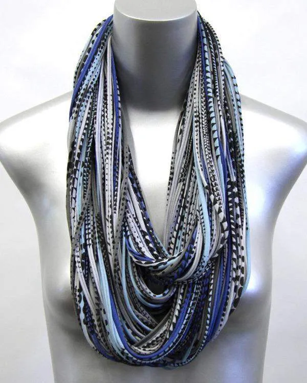 Necklush Chunky Scarf / Blue & Grey / Unisex