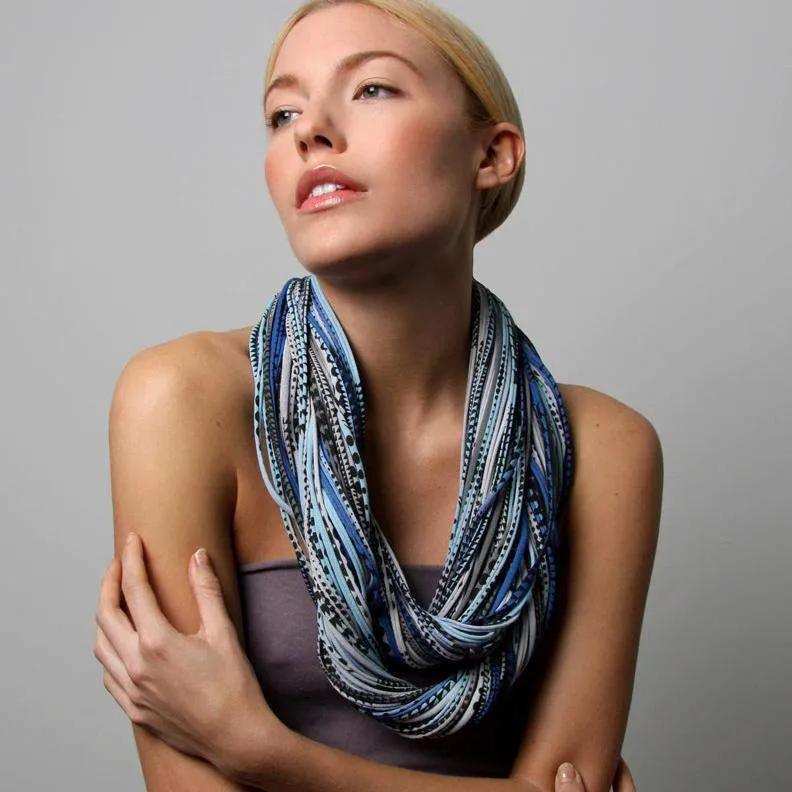 Necklush Chunky Scarf / Blue & Grey / Unisex