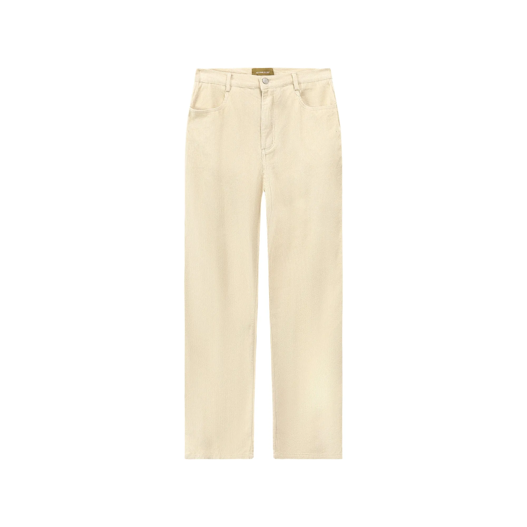 Neutral Corduroy Straight Pants