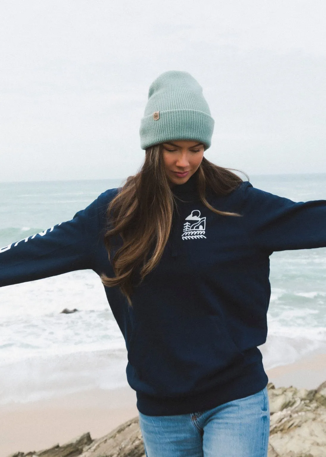 New Wave Navy Organic Pullover Hoodie