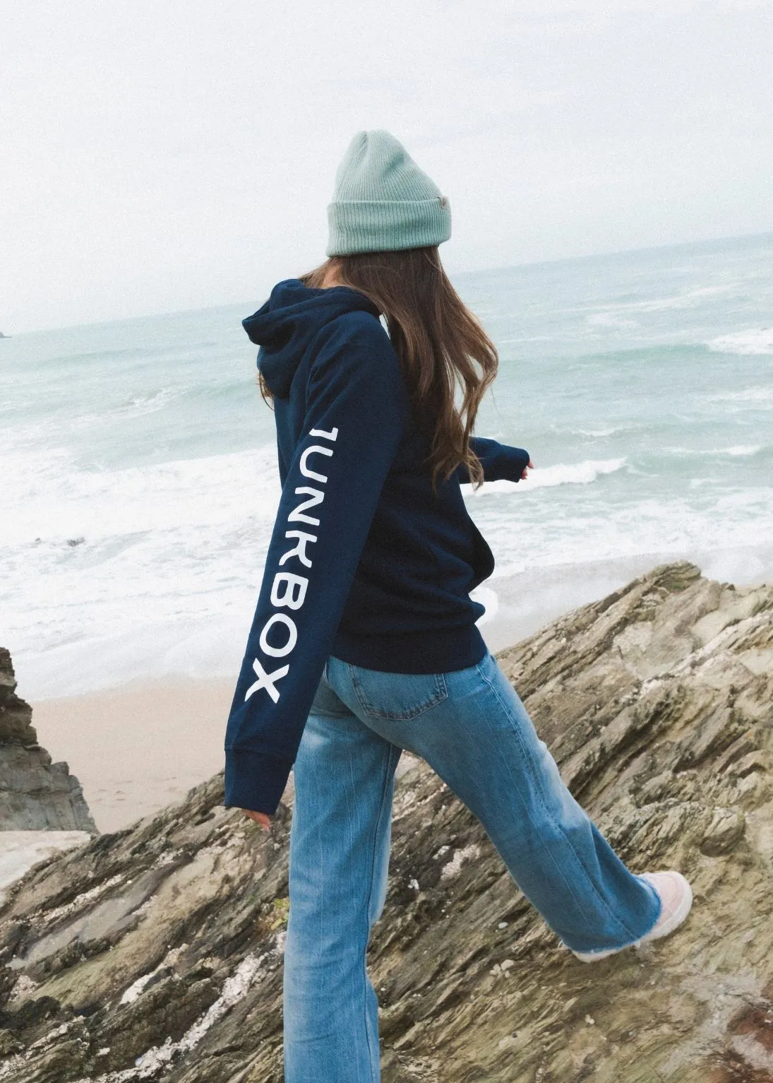 New Wave Navy Organic Pullover Hoodie