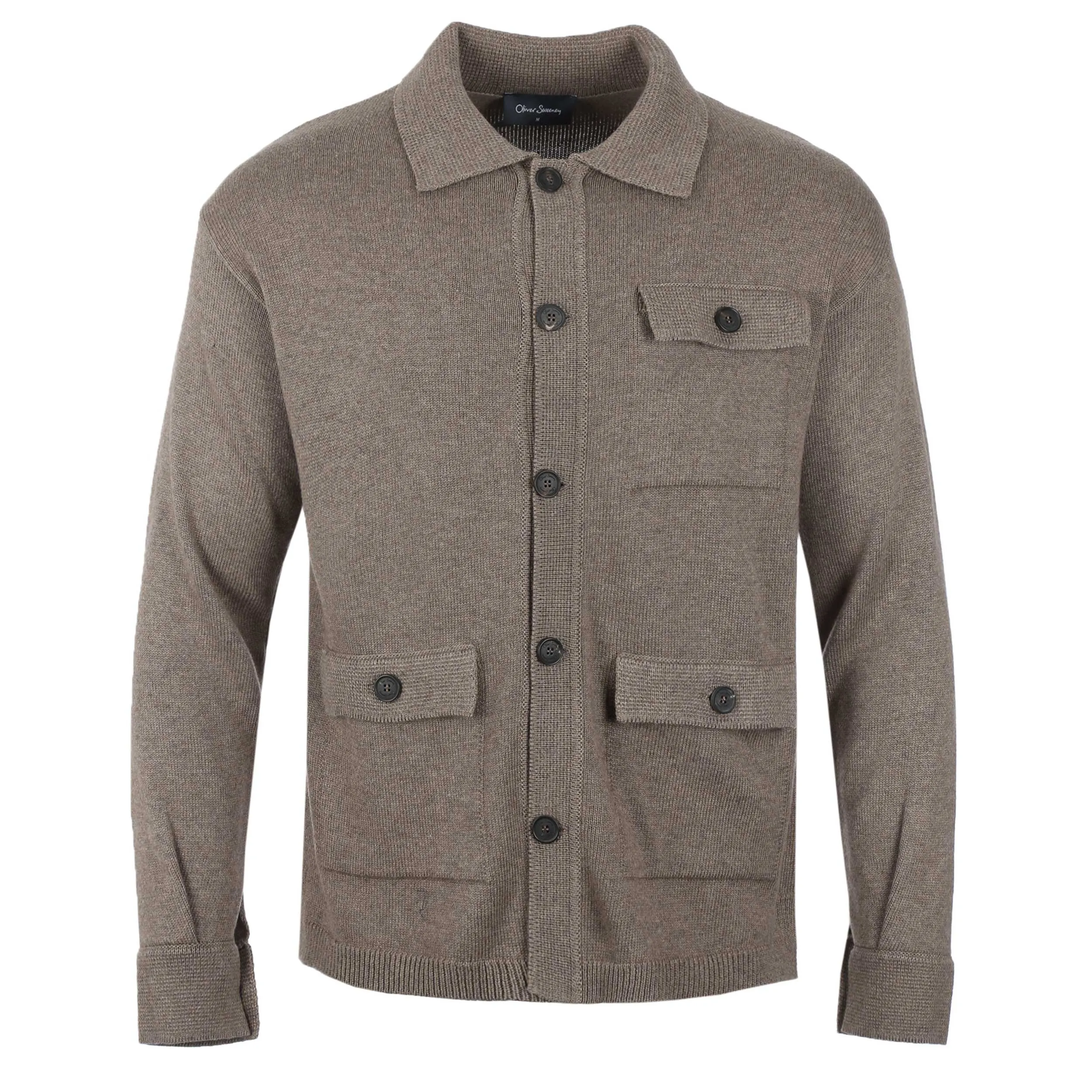 Oliver Sweeney Brecon Knit Cardigan in Mole