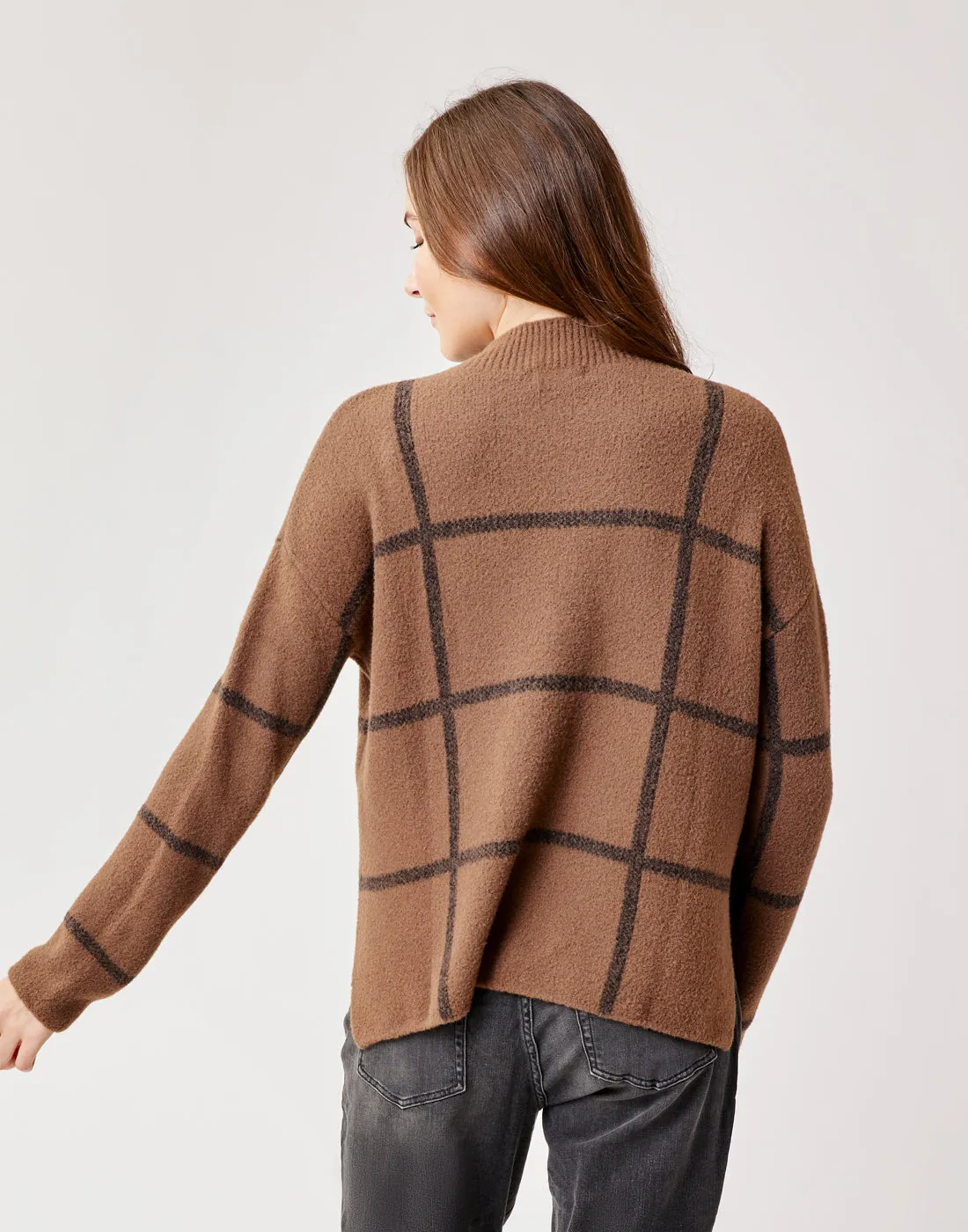 Olivia Plush Sweater: Dk. Brown Birdseye