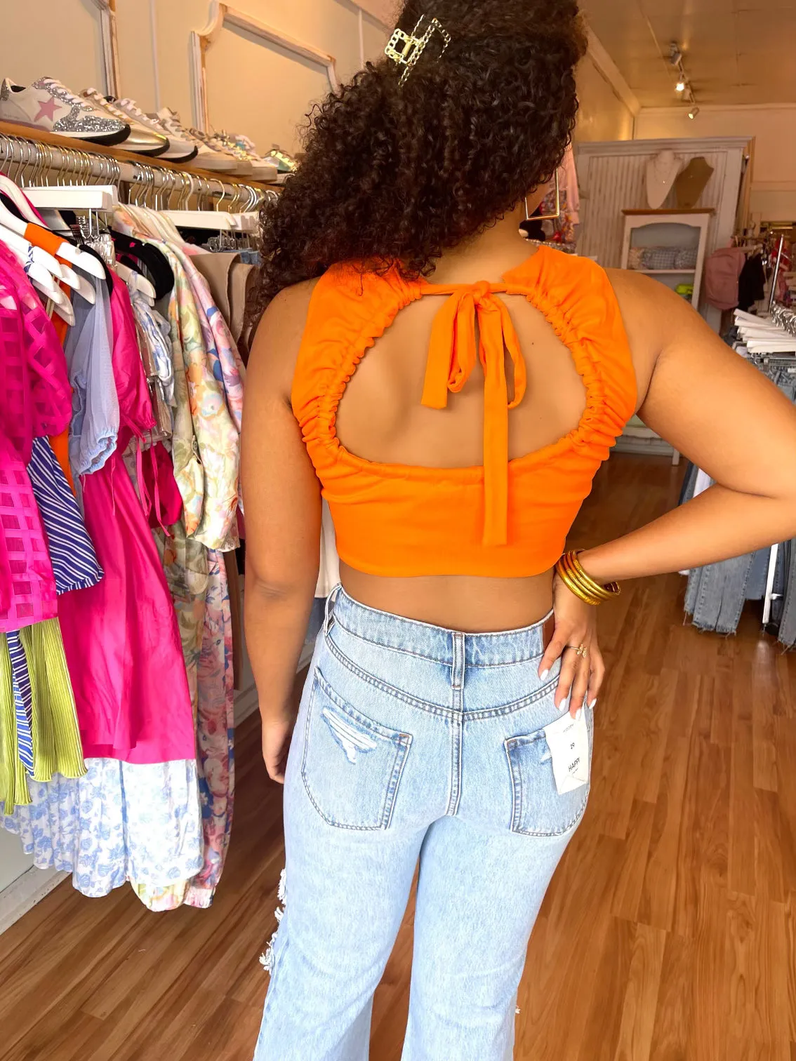 Orange Open Back Tank