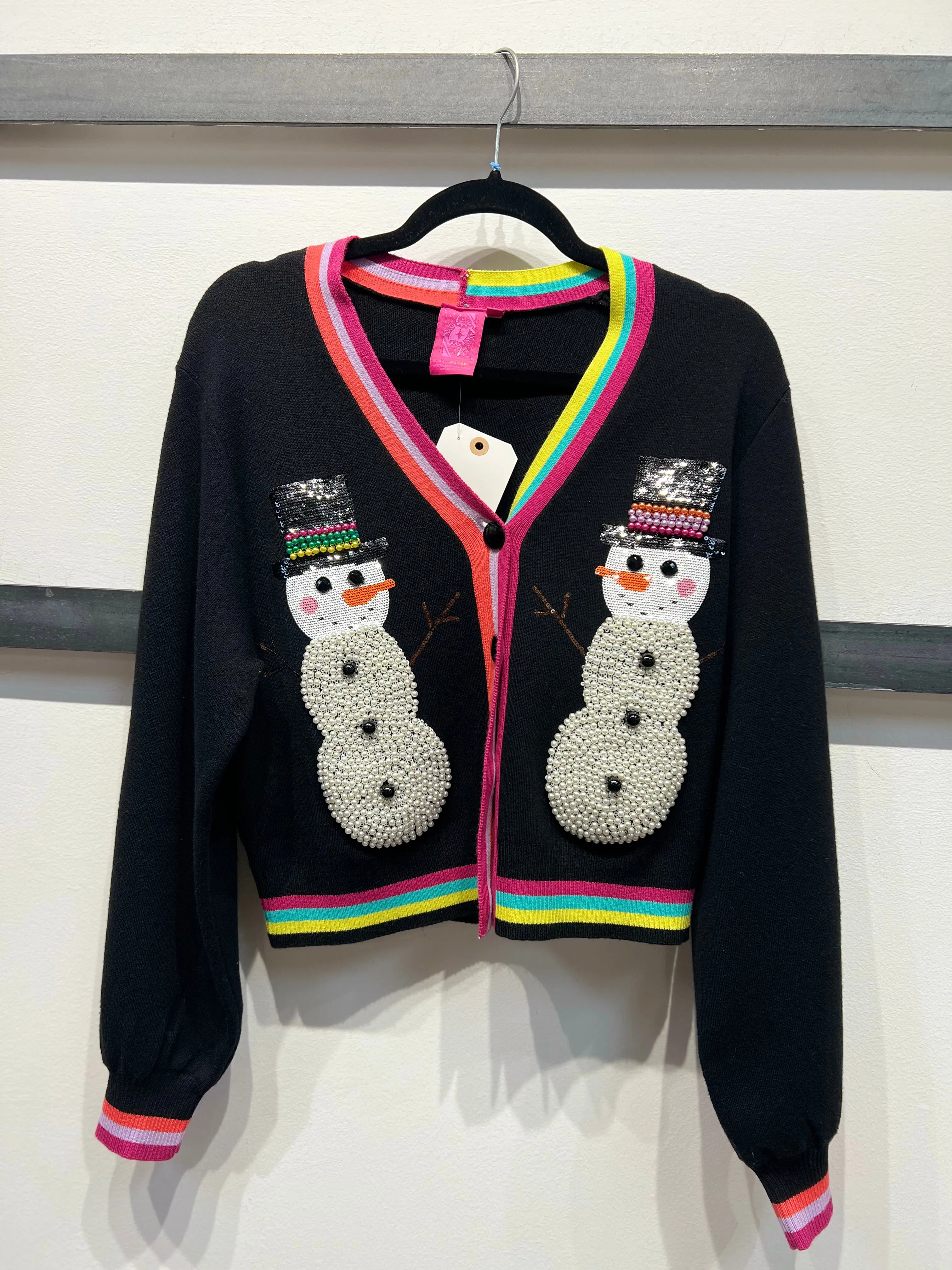 Pearl Snowmen Cardigan - Black [Queen of Sparkles]