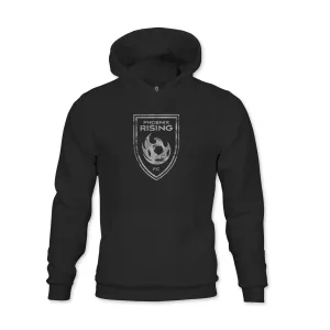 Phoenix Rising Mono Badge Youth Fleece Pullover Hoodie - Black