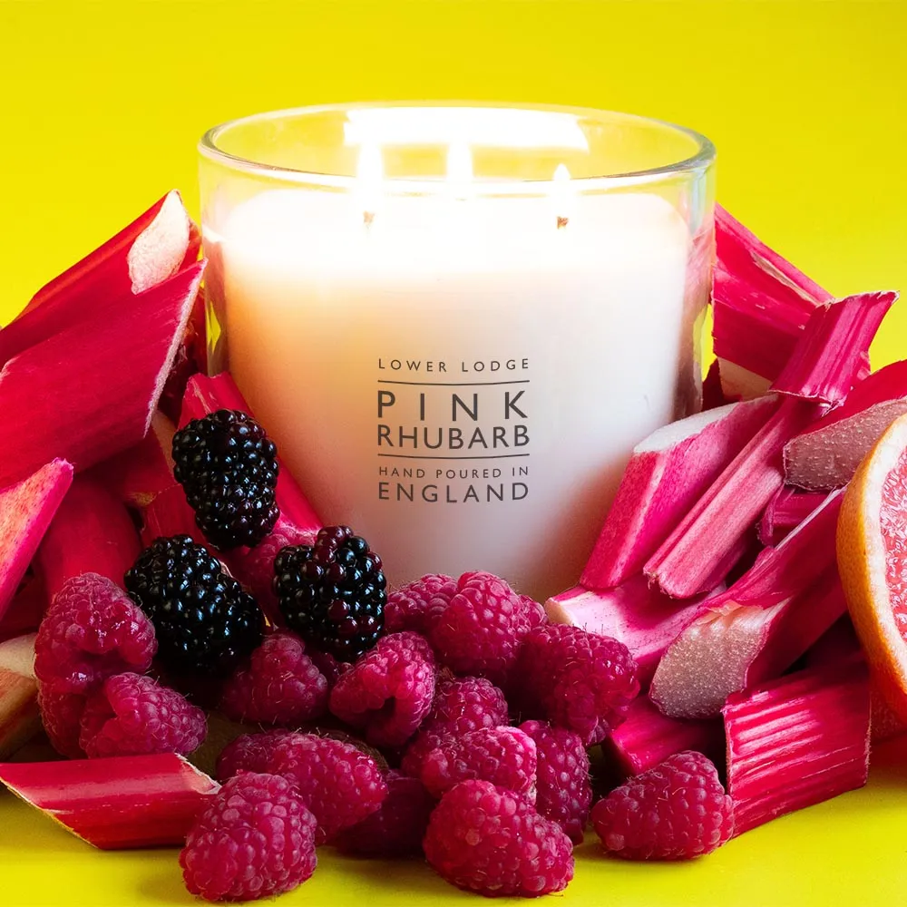 Pink Rhubarb Deluxe Scented Candle