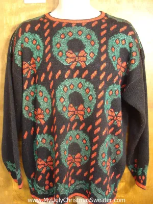 Plus Size 80s Wreaths Christmas Sweater