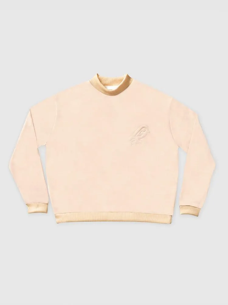 Recycled Embroidered Sweater - Beige