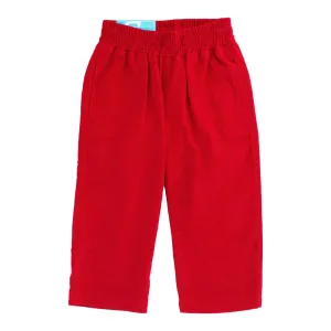 Red Corduroy Pull On Pants